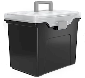 FILE TOTE, PORTABLE, STAPLES, LETTER SIZE, BLACK LARGE