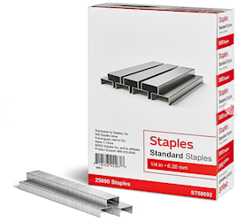 STAPLES, STANDARD, 1/4" LEG LENGTH, 25000/CT LARGE