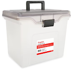 FILE TOTE, PORTABLE, STAPLES, LETTER SIZE, CLEAR THUMBNAIL