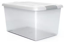 STORAGE BIN, LATCH LID, 61 QT, CLEAR THUMBNAIL