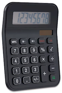 CALCULATOR, 8 DIGIT, BATTERY, SOLAR, BASIC, BLACK MAIN