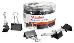 BINDER CLIPS, MEDIUM, 0.63" CAPACITY, BLACK, 24/CT THUMBNAIL