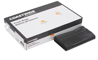 40-45 GALLON, 0.65 MIL, BLACK, 40 X 46, LOW DENSITY, FLAT PACK, CAN LINERS, 125/CT LARGE