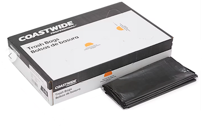 56 GALLON, 0.95 MIL, BLACK, 42.5 X 48, LOW DENSITY, FLAT PACK, CAN LINERS, 100/CT LARGE