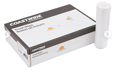 56 GALLON, 16 MIC, NATURAL, 43 X 48, HIGH DENSITY, CORELESS ROLL CAN LINERS, 200/CT LARGE
