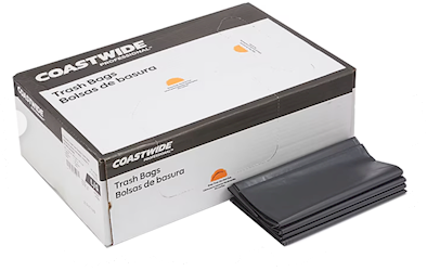 60 GALLON, 1.8 MIL, BLACK, 38 X 58, RECYCLED, LOW DENSITY CAN LINERS, 100/CT LARGE