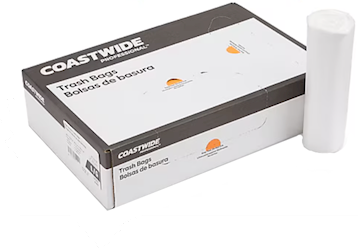 55-60 GALLON, 17 MIC, NATURAL, 38 X 60, HIGH DENSITY, CORELESS ROLL CAN LINERS, 200/CT LARGE