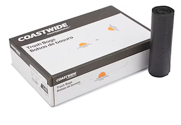 60 GALLON, 22 MIC, BLACK, 38 X 60, HIGH DENSITY, CORELESS ROLL CAN LINERS, 150/CT LARGE