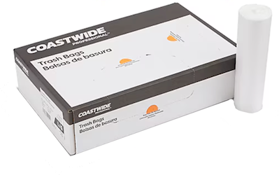 60 GALLON, 22 MIC, NATURAL, 38 X 60, HIGH DENSITY, CORELESS ROLL CAN LINERS, 150/CT LARGE
