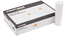 60 GALLON, 22 MIC, NATURAL, 38 X 60, HIGH DENSITY, CORELESS ROLL CAN LINERS, 150/CT THUMBNAIL
