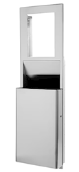 TRASH CAN, RECESSED, STAINLESS STEEL, GEORGIA PACIFIC, 10 GALLON LARGE