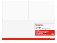 NOTEPADS, UNRULED, STAPLES, 4" X 6", WHITE, 100 SHEETS/PAD, 12 PADS/CT THUMBNAIL