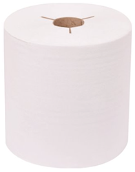 PAPER TOWELS, HARDWOUND, BRIGHT WHITE, RENOWN, 8", 600 FT/ROLL, 6 ROLLS/CT LARGE