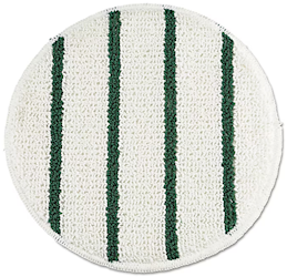 19", CARPET BONNET, WHITE WITH GREEN SCRUB STRIPES, LOW PROFILE LARGE
