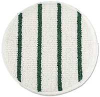 19", CARPET BONNET, WHITE WITH GREEN SCRUB STRIPES, LOW PROFILE MAIN