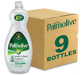 DISH SOAP, PALMOLIVE, PURE & CLEAR, LIQUID, SPRING FRESH SCENT, 32.5 OZ, 9/CT LARGE