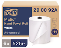 PAPER TOWELS, HARDWOUND, TORK ADVANCED, WHITE, 2-PLY, 663 SHEETS/ROLL, 6 ROLLS/CT MAIN