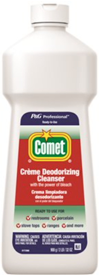 CLEANER, DEODORIZING, WITH BLEACH, CREME, COMET, 32 OZ, 10/CT MAIN