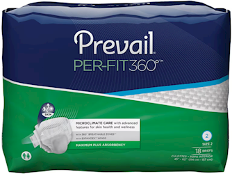 BRIEFS, DISPOSABLE, PER-FIT 360, MAXIMUM PLUS ABSORBENCY, SIZE 2, 72/CT LARGE