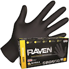 DISPOSABLE GLOVES, MEDIUM, BLACK, NITRILE, SAS RAVEN, 7 MIL, POWDER-FREE, 100/CT THUMBNAIL