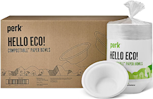 BOWLS, PAPER, COMPOSTABLE, PERK, WHITE, 12 OZ, 750/CT THUMBNAIL