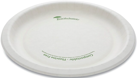 PLATES, PAPER, COMPOSTABLE, EARTHCHOICE, WHITE, 9", 450/CT LARGE