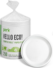 PLATES, PAPER, COMPOSTABLE, PERK, WHITE, 9", 250/CT THUMBNAIL