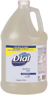 HAND SOAP, DIAL, LIQUID, ANTIMICROBIAL, FOR SENSITIVE SKIN, 1 GALLON, 4/CT MAIN
