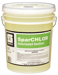 FOOD PRODUCTION SANITIZER, SPARTAN, CHLORINATED, LIQUID CONCENTRATE, 5 GALLON LARGE