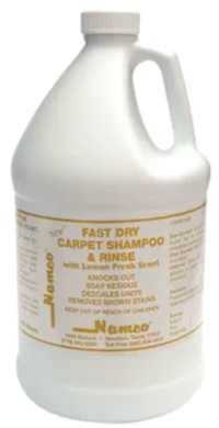 CARPET CLEANER, FAST DRY, SHAMPOO AND RINSE, NAMCO, LEMON SCENT, 1 GALLON, 4/CT MAIN
