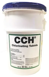 CHLORINATING TABLETS, CALCIUM HYPOCHLORITE, CCH PRODUCTS, 2 5/8 IN, 50 LBS LARGE