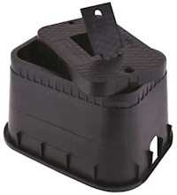 METER BOX, RECTANGULAR, DALLAS SPECIALTY, BLACK, 12 IN MAIN
