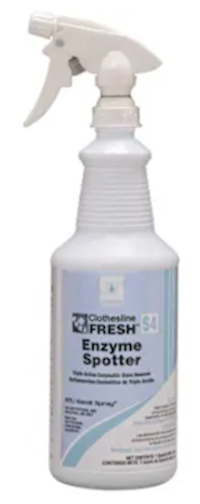 STAIN REMOVER, ENZYME SPOTTER, SPARTAN CLOTHESLINE FRESH S4, 1 QT, 12/CT MAIN
