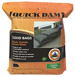 FLOOD BAGS, QUICK DAM, WATER DIVERSION, 1 FT X 2 FT, 6/CT LARGE