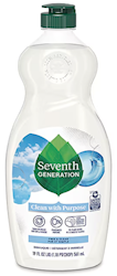 DISH SOAP, SEVENTH GENERATION, FREE AND CLEAR, 19 OZ, 1/EA LARGE