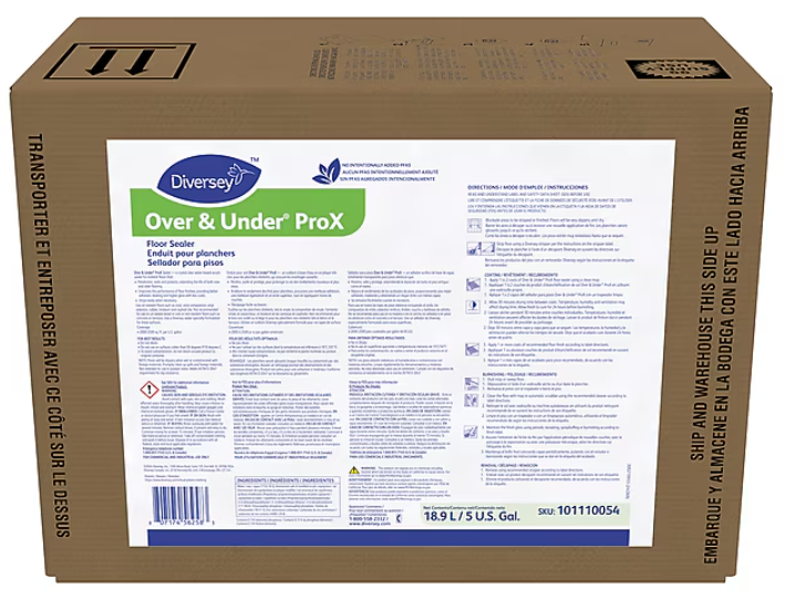 FLOOR SEALER, OVER & UNDER PROX, UNSCENTED, JOHNSON DIVERSEY, 5 GALLON BIB LARGE