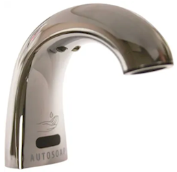 DISPENSER, SOAP, RUBBERMAID, ONE SHOT, POLISHED CHROME LARGE