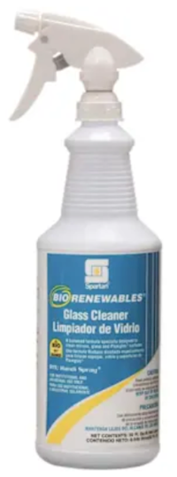 GLASS CLEANER, SPARTAN, BIORENEWABLES, WATERFALL SCENT, 1 QT, 1/EA MAIN