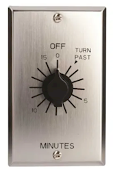 TIMER, MECHANICAL INTERVAL, INDOOR, COMMERCIAL GRADE, SPRING WOUND, IN-WALL, 15 MINUTE, TORK LARGE