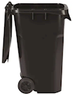 TRASH CAN, RECTANGULAR, WHEELED, WITH LID, BLACK, ALPINE INDUSTRIES, 64 GALLON THUMBNAIL