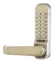 DOOR HANDLE, KEYPAD LEVER, MECHANICAL, CODELOCKS 415, STAINLESS STEEL LARGE