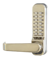 DOOR HANDLE, KEYPAD LEVER, MECHANICAL, CODELOCKS 415, STAINLESS STEEL MAIN