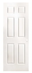 DOOR SLAB, PRIMED WHITE, HOLLOW CORE, INTERIOR, TEXTURED, 6-PANEL, MASONITE, 30" X 80" LARGE