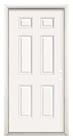 FRONT DOOR, WHITE, STEEL, LEFT HAND INSWING, 6-PANEL, MASONITE, 36" X 80" THUMBNAIL