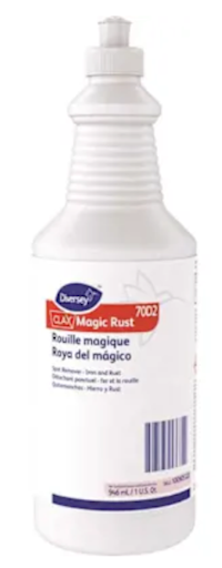 STAIN REMOVER, LAUNDRY, SPOTTER, RUST & IRON, DIVERSEY CLAX MAGIC RUST, 32 OZ, 6/CT MAIN