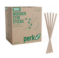 STIR STICKS, WOODEN, PERK ECO, UNWRAPPED, 5.5", 1000/CT MAIN