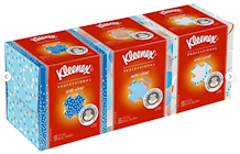 FACIAL TISSUES, KLEENEX, ANTI-VIRAL, 3-PLY, WHITE, 55 TISSUES/BX, 3 BOXES/CT THUMBNAIL