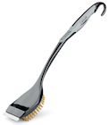GRILL BRUSH, WITH SCRAPER, LONG HANDLE, BRASS FIBERS, LIBMAN, BLACK/GREY, 18" THUMBNAIL