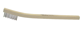 SCRATCH BRUSHES, SMALL HAND, WEILER, 8 3/4", STAINLESS STEEL BRISTLES, CURVED HANDLE THUMBNAIL