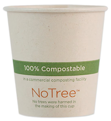 CUPS, PAPER, HOT, WORLD CENTRIC NOTREE, NATURAL, 4 OZ, 1000/CT LARGE
